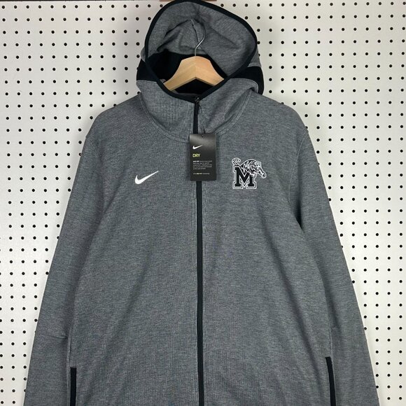 Nike Memphis Tigers Basketball Jacket XL Tall XLT Warm Up On Court Gray Zip Tech - Picture 2 of 7